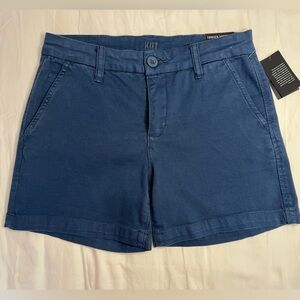 NWT Kut from the Kloth Navy Blue Cotton Chino Trouser Shorts Women's 4